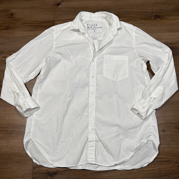 Frank & Eileen Tops - Frank & Eileen Joedy Shirt Women's SMALL White Cotton Button Up Casual Longsleve